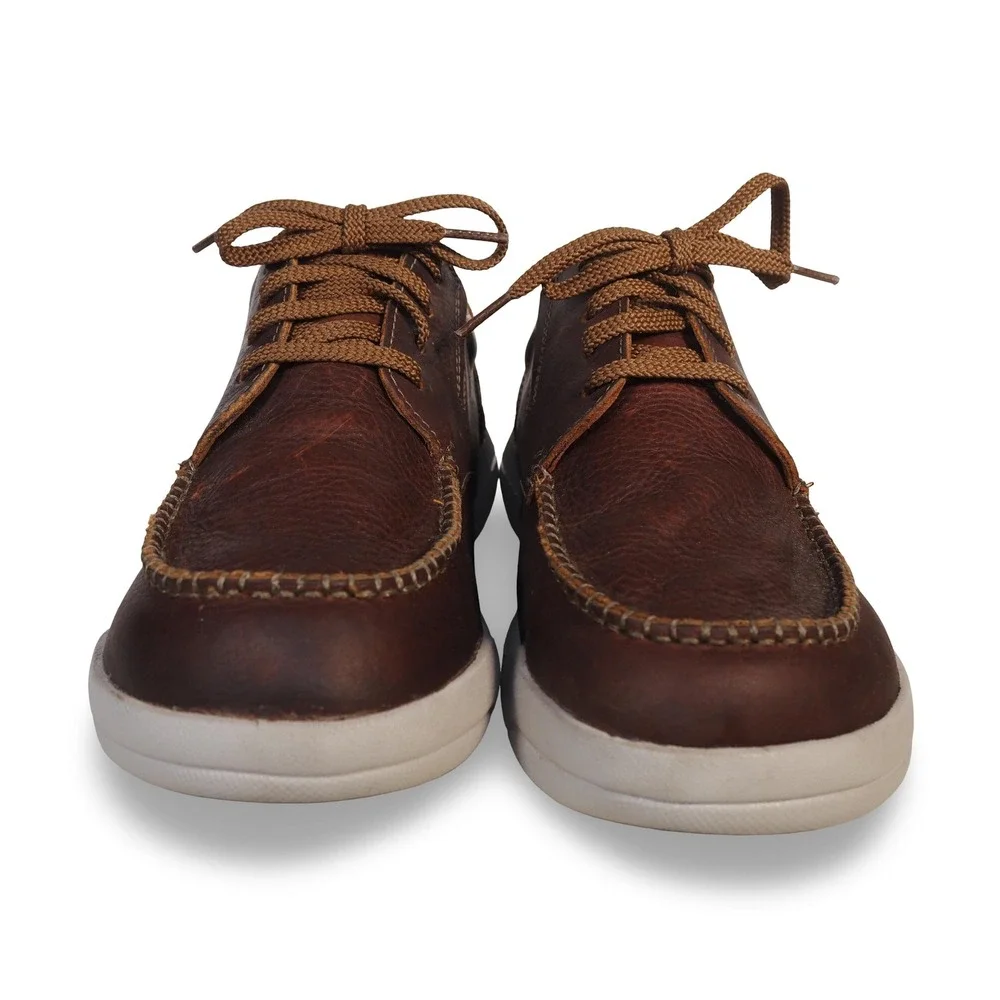 Clarks Driftway Low Wide Width Moc Toe Leather Sneakers Mens 9W Brown 26161391